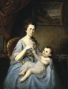 Charles Willson Peale Mrs David Forman and Child painting